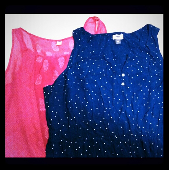 Old Navy Dresses & Skirts - NWT XXL bundle Dress blue polka dot Top pink print